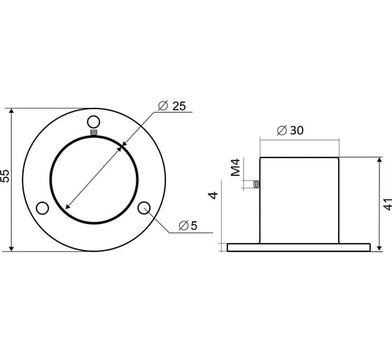 Держатель трубки Palladium высокий, 25 мм JF-04 BH CP 115802