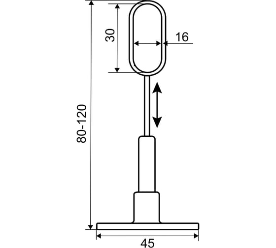 Штангодержатель Palladium средний, для овальной трубы 30x15 мм JF-35 BH CP 115832