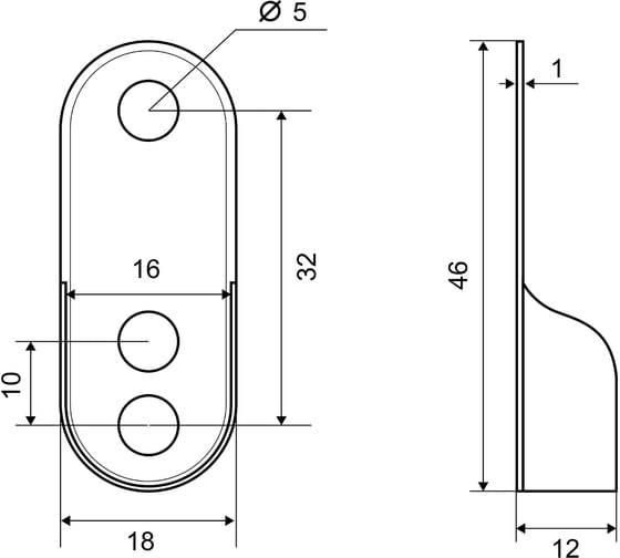 Фланец для овальной трубы Palladium 30x15 мм JF-53 BH 2 шт. 115849