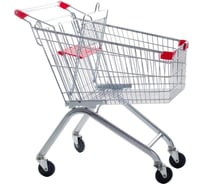 Покупательская тележка ООО Комус MDM_TP-125L с детским сидением, цинк, красный пластик 731552