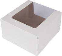 Кондитерская коробка для торта S-CHIEF с окном 18x18x10 см №1 белый BFC-008 725754