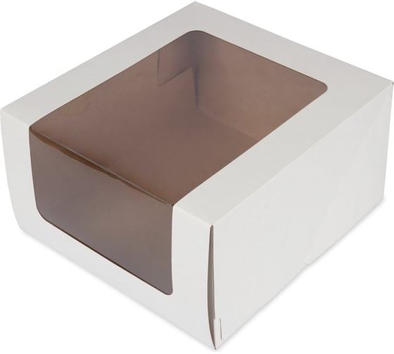 Кондитерская коробка для торта S-CHIEF с окном 18x18x10 см №1 белый BFC-008 725754