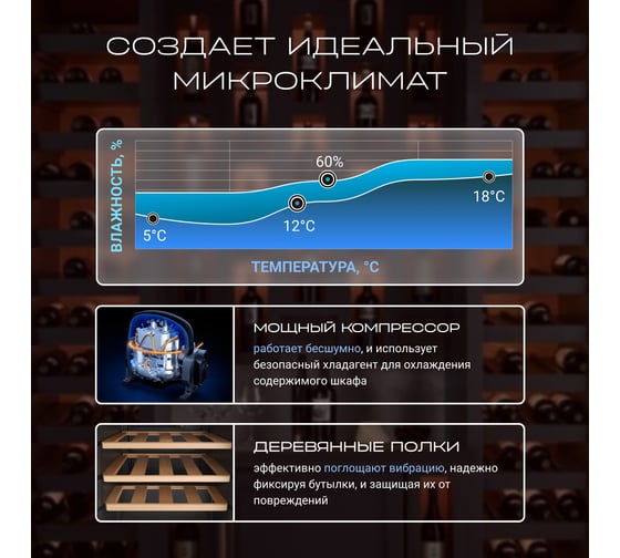 Винный шкаф TESLER CWC-300 00000203043