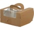 Коробка для мини-торта S-CHIEF 5 шт., с окном и ручками, 14x14x8 см, крафт CBC-018 752814 1
