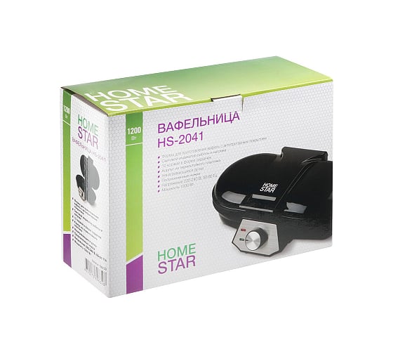 Вафельница Homestar HS-2041, 1200Вт, венская вафля 108253