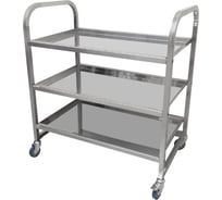 Тележка сервировочная Luxstahl нержавеющая сталь 3 уровня мко790
