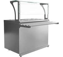 Прилавок нейтральный Luxstahl с верхней полкой ПНП (С) -1500 Premium (нерж.) мкл024.4