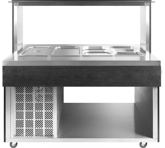 Салат-бар нейтральный без верхней полки Luxstahl СБН-1500 Premium (нерж.) мкл034.2 1