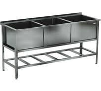 Ванна моечная трехсекционнаяч сварная с бортом Kobor ВМСБ/3-175/63/430 4561