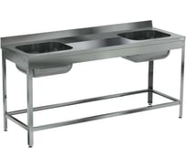 Ванна моечная цельнотянутая двухсекционная с рабочей поверхностью Kobor ВМЦР/2-180/70/430 Л/Ц/П 4636