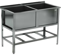 Ванна моечная двухсекционная сварная Kobor с бортом, ВМСБ/2-100/53 4542