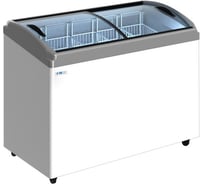 Ларь морозильный ITALFROST ЛВН CF400CQ, гнутые стекла, 5 корзины,корпус белый, серая корона З0000302984 ЛВН 400 ГQ R290