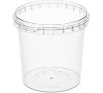 Банка с крышкой ОФИСМАГ 1000мл пластиковая под пресервы с контрольным замком, диаметр 122мм, комплект 150 шт., ШК5896 609217