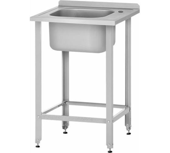 Ванна моечная Mecon ВМЦб - 600*600 Base, 1 м/о 400*400*250, борт, отв. д/смесит. ВМЦ-1B6060-4040-бо