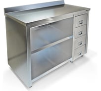 Стол-тумба без дверей ООО ПФ "ТЕХНО-ТТ" Борт, задняя стенка оцинкованная сталь СПС-937/1800Л