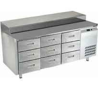 Охлаждаемый стол для пиццы ООО ПФ "ТЕХНО-ТТ" столешница нержавеющая сталь, 1/6 СПБ/П-127/09-1807