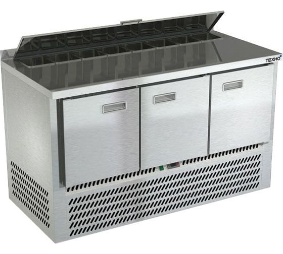 Охлаждаемый стол для салатов ООО ПФ "ТЕХНО-ТТ" с крышкой с бортом, 1/6 СПН/С-227/06-1406