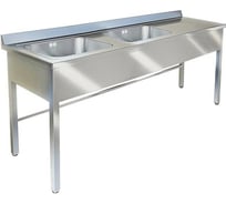 Стол производственный ООО ПФ ТЕХНО-ТТ С бортом, с двумя ваннами моечными СПП-730/1400Л