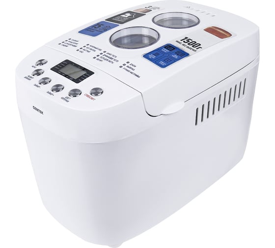 Хлебопечка Centek белый 1500г, 850Вт, 15 программ, CT-1417