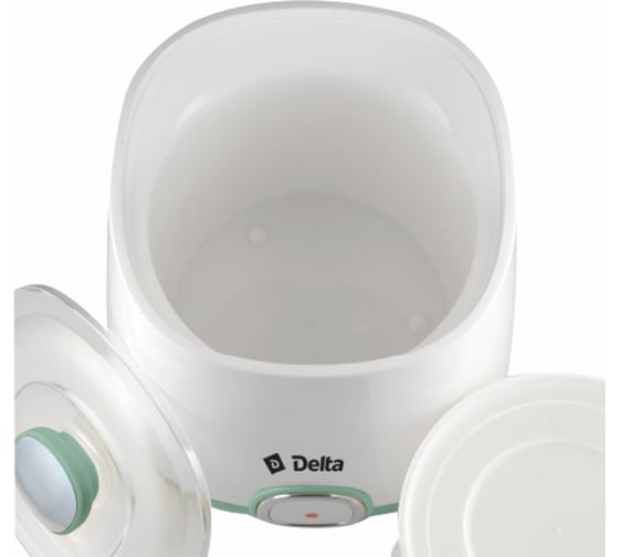 Электрическая йогуртница Delta DL-8400 объем контейнера 1 л, белый с серо-зеленым Р1-00004492