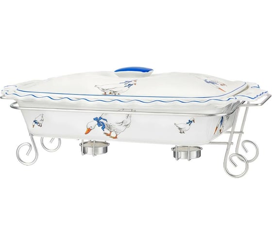 Мармит на метал. подставке Agness ГУСИ 38х25х11 см 792-071 1