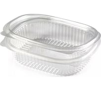 Одноразовый контейнер ЮПЛАСТ овальный, 350 мл, с крышкой, Юп-ркс, прозрачный, ПЭТ, комплект 360 шт. 608013