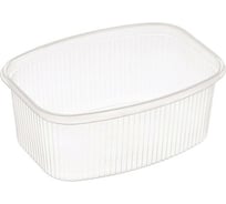 Одноразовый контейнер ЮПЛАСТ 500 мл, комплект 100 шт., без крышки, 138x102 мм, прозрачные, пп 607536