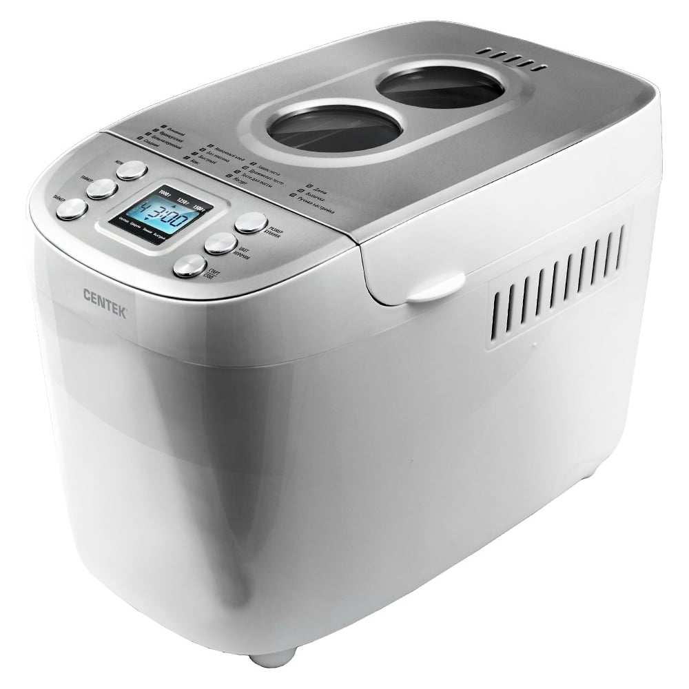Хлебопечка Centek (бел./сталь) большой объем 1500 г, 860 Вт, 15 ...