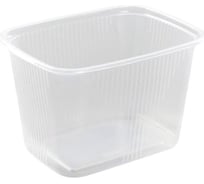 Одноразовый контейнер ЮПЛАСТ 350 мл, комплект 100 шт., без крышки, 108x82 мм, прозрачные, ПП 607532