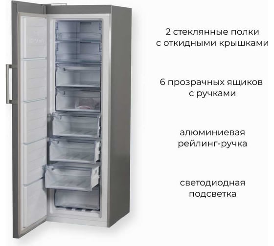 Вертикальный морозильник Delvento графитовый VG8302A+