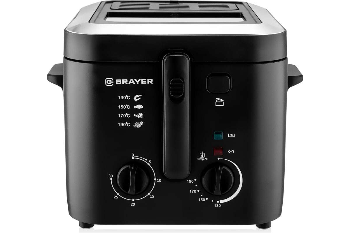 Фритюрница BRAYER 2834BR 1600 Вт, вместительность 500 г, корзина д/масла  2,5 л, таймер 60 мин, съемная чаша BRAYER BR2834 - выгодная цена, отзывы,  характеристики, фото - купить в Москве и РФ