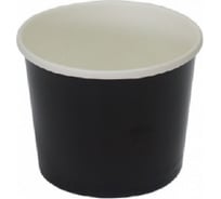 Бумажный контейнер Papperskopp 245 мл, высота 56 мм, диаметр 93 мм, для холодного, без крышки, черный ''pps'' ОП-245001