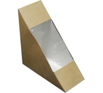 Упаковка под сэндвич Оригамо 127x127x55 мм, с прозрачным окном, замок-крючок, 200 шт. 19-0071