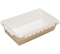 Салатник Оригамо крафт, 800 мл, 186/207x106/127x55 мм, с прозрачной крышкой, 200 шт. 19-3833