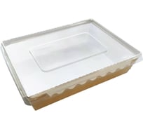 Салатник Оригамо крафт, 1000 мл, 200/220x140/160x55 мм, с прозрачной крышкой, 150 шт. 19-3447