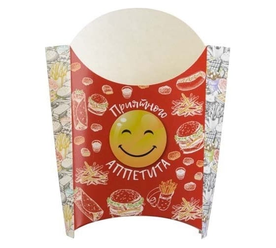 Коробка под картофель фри Оригамо SMILE 80 гр, 500 шт. 19-2817 1