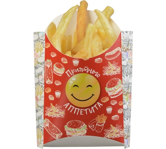 Коробка под картофель фри Оригамо SMILE 120 гр, 400 шт. 19-2662