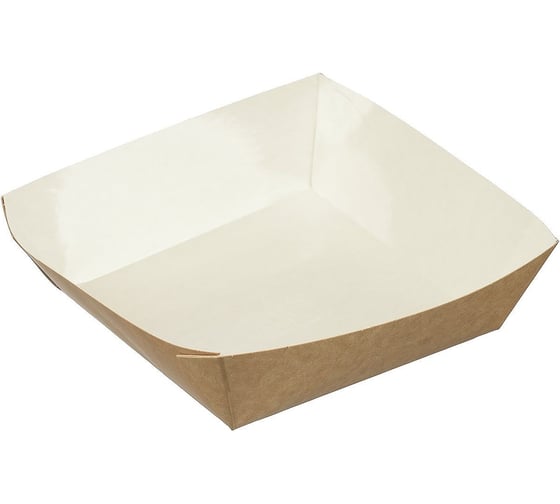 Лоток для фаст-фуда Оригамо 138x138x42 мм, крафт, 400 шт. 19-2481