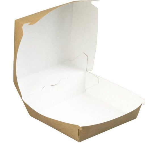 Коробка для гамбургера Оригамо 120x120x70 мм, крафт (L), 260 шт. 19-4534