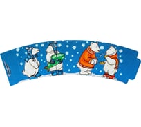 Манжет Papperskopp (капхолдер, сливс) h62 мм с дизайном белые мишки для горячих стаканов на 250-500 мл ОП-1322