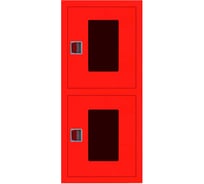 Встроенный открытый вертикальный шкаф Карелпожлиния ШПК-ДУБЛЬ-320-21 ВОВрК евро-ручка, в=1340, ш=580, г=230, 2-ПК, красный НФ-00000489-К НФ-00000689