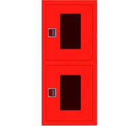 Навесной, открытый, вертикальный шкаф Карелпожлиния ШПКО-КОМБИ-320 НОВрК Евро-ручка ВхШхГ 1300х540х230 мм (1-ПК, 2 огнетушителя), цвет красный НФ-00000059-К