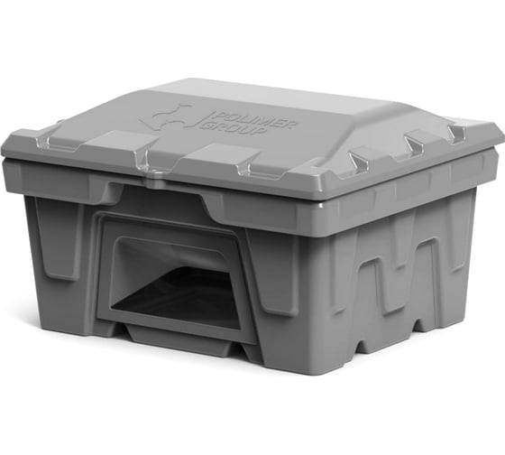 Ящик POLIMER GROUP 250 л, с крышкой и дозатором, цвет серый FB22506