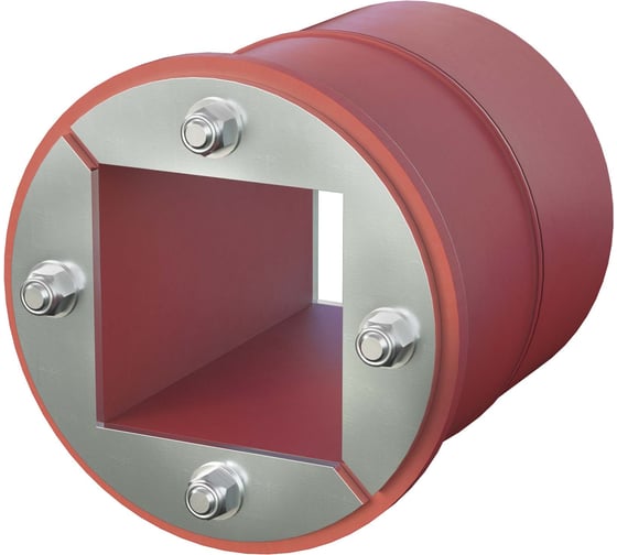 Проходка DKC круглая, нержавеющая, D125x70 мм с проемом 80x80 мм 1 ШТ DXF3124 1