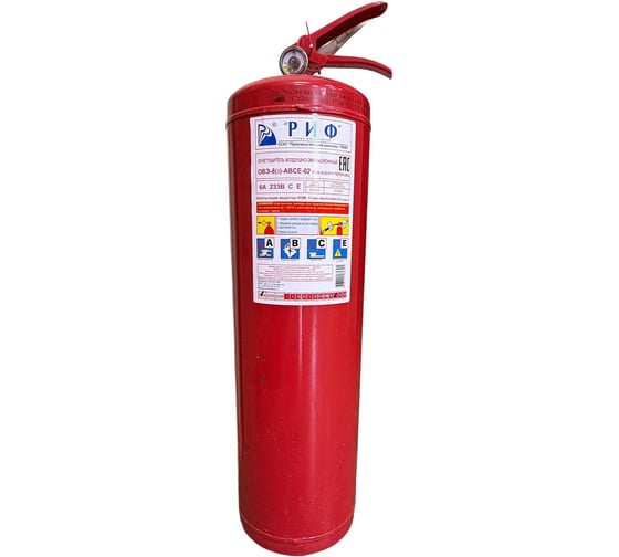 Огнетушитель ООО "Торговый дом "РИФ" ОВЭ-8 (3) АВСЕ-01 (летний) 4603744262305