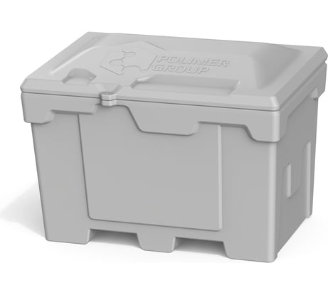 Ящик с крышкой POLIMER GROUP 500 л, цвет серый FB15006