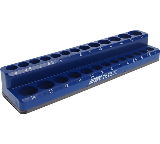 Магнитный держатель для головок 1/4", на 26 пр., 235x55x35мм JTС-7672 1
