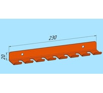 Крючок для отвёрток одинарный Parallax Параллакс, оранжевый, 230х30 528OR0300200230-KRK