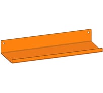 Полка сплошная настенная металлическая Parallax Параллакс, загиб вверх, оранжевая, 200х100 530OR100040200-SPL