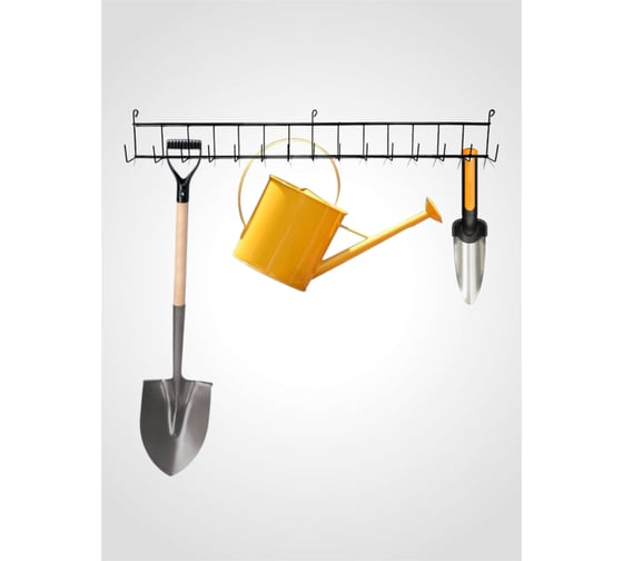 Одинарная вешалка для садового инструмента ООО КЗНМ 100x14x6.5 см, сталь, черный 530544